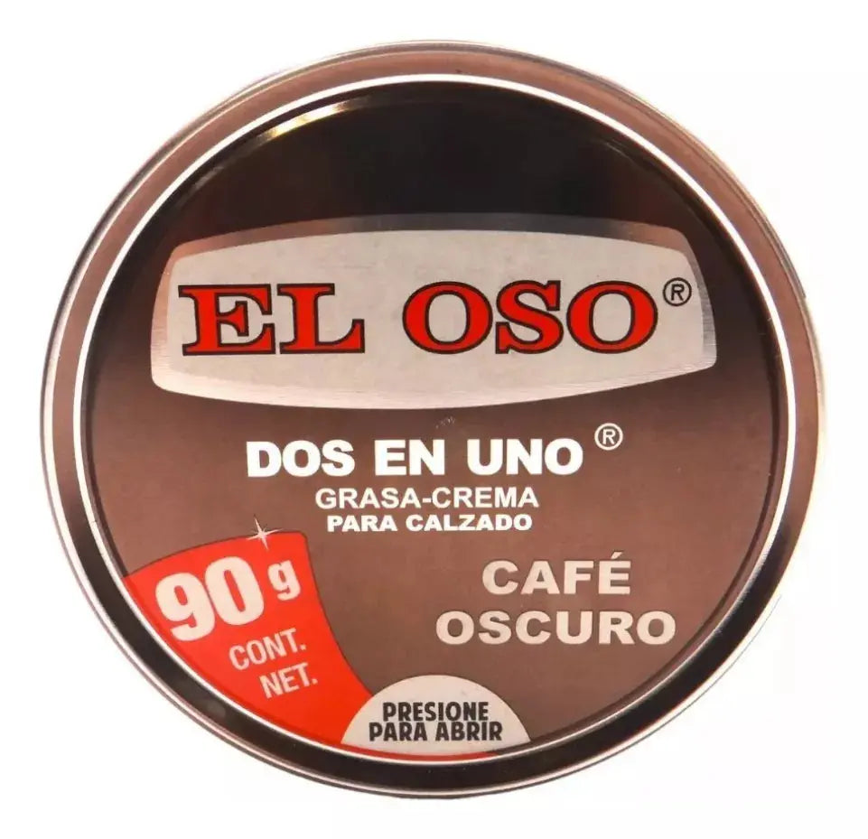 Grasa Crema Calzado El Oso Dos En Uno Color Café Oscuro 90g - El oso - vista lateral