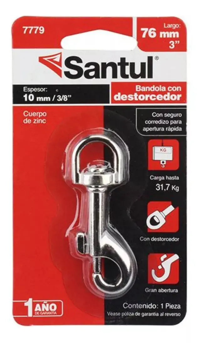 Santul 7779 Caja de 12 Bandolas con Destorcedor 7/16 X3, de Zinc - Santul - detalle
