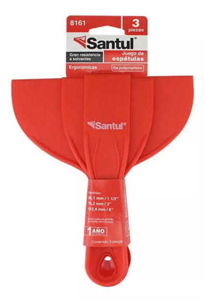 Juego Espátulas Plásticas 3 Pzs Santul Resistencia Solventes - Santul - vista lateral
