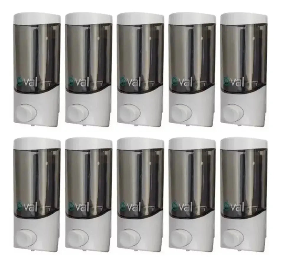 Set 10 Dispensador Jabon Liquido Gel Oval Rellenable 500ml - Oval - empaque
