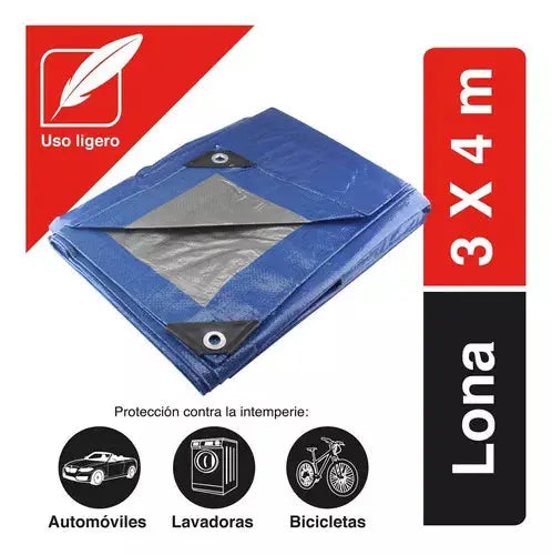 Lona Uso Ligero Santul Reforzada Polietileno 3x4m Azul 5410 - Santul