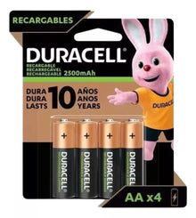Pack 4 Pilas Recargables Aa Duracell De 2500 Mah 1.2v - Duracell - detalle