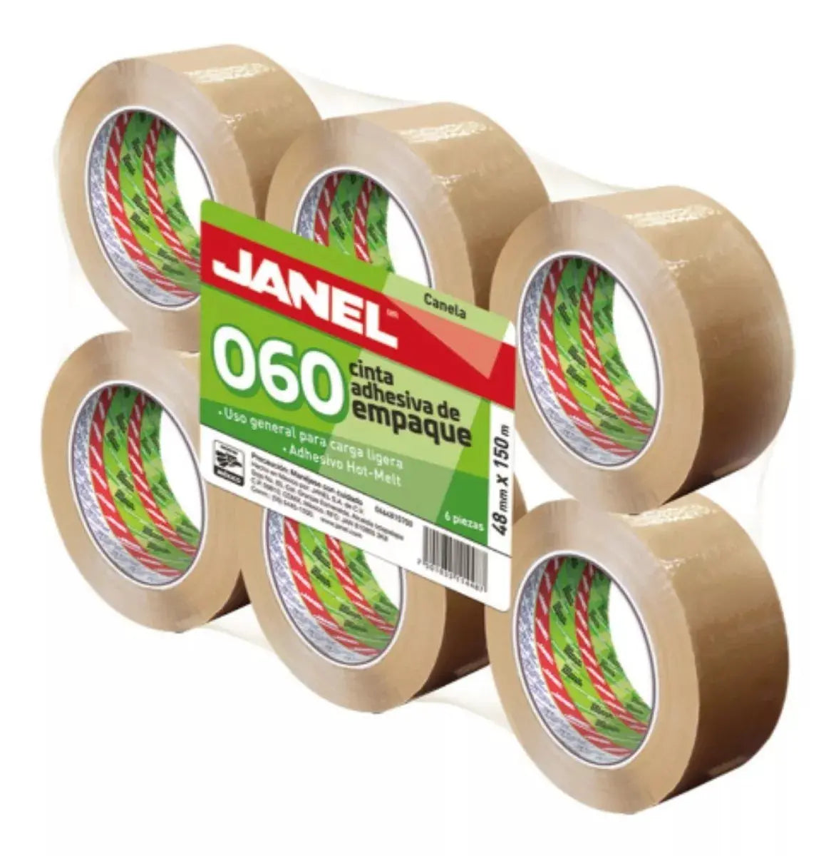 6 Pz Cinta Empaque Canela O Transparente Janel 060 48mmx150m Canela - Janel