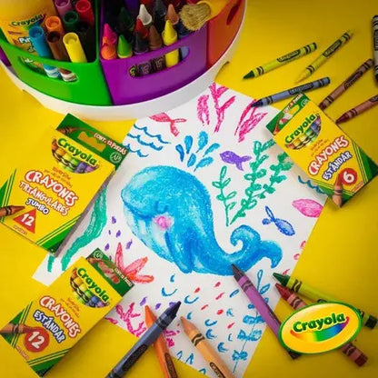 12 Crayones Triangulares Jumbo Colorear Escolar Crayola - Crayola - empaque