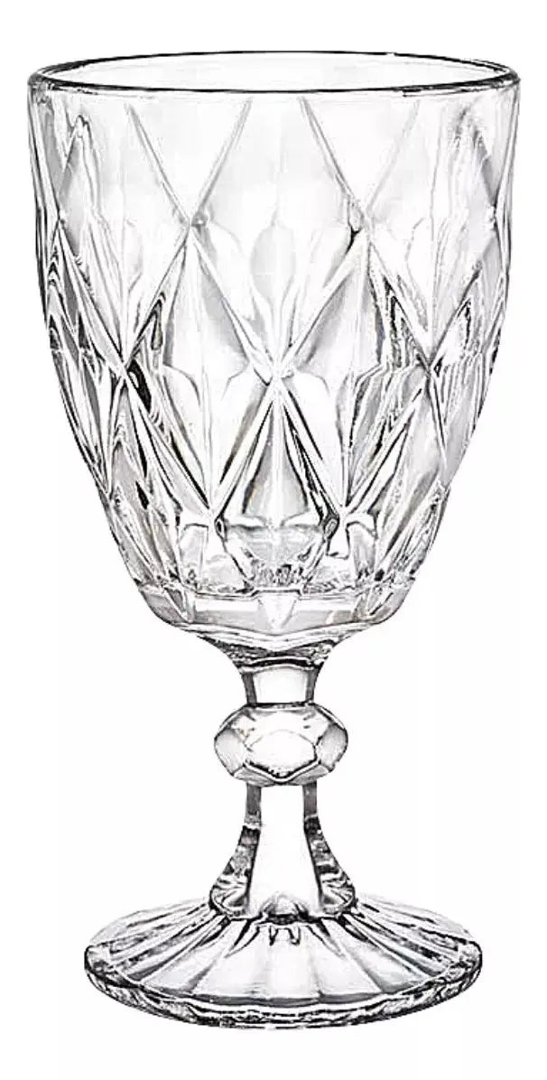 6 Copas Vidrio Labrado Cristal Libia Vino Tinto Blanco - Vittori - empaque