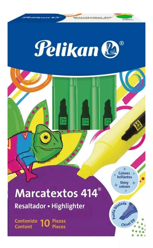Marcatextos Marcador Triangular 414 Pelikan 10 Piezas Elige Color Naranja - Pelikan - empaque