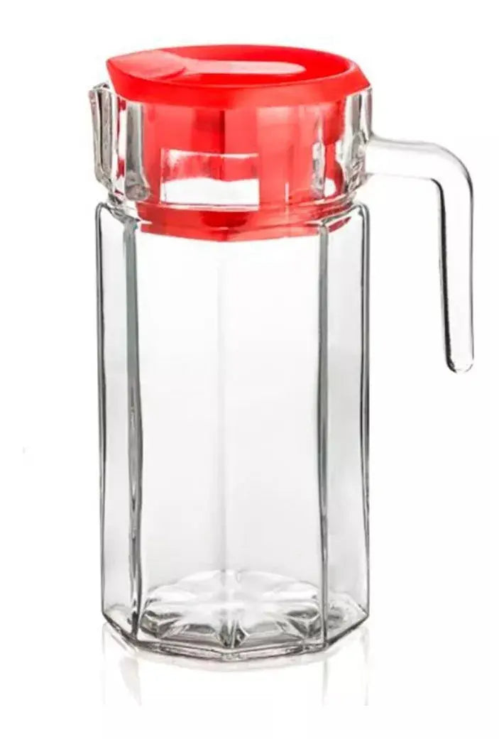 Jarra Vidrio Octagonal Grande Tapa 1.5 L Agua Cristal - Vittori - contenido