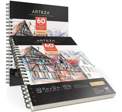 Set 2 Block Mixed Media 22x30 60h Cu Microperforado Arteza - Coveme - vista trasera