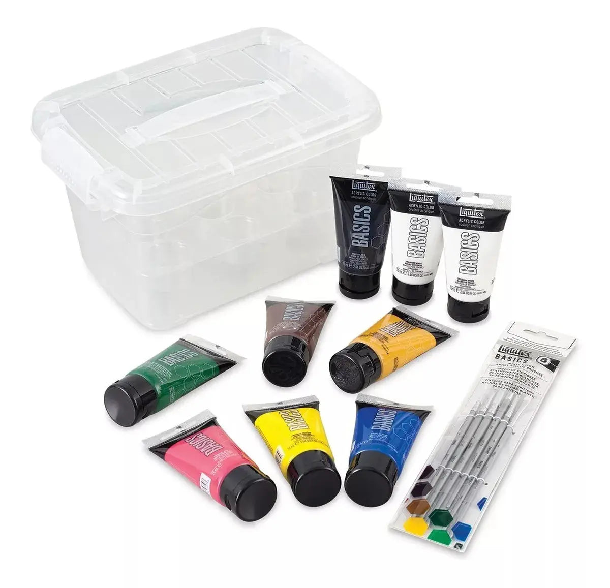 Liquitex-Basics Pintura acrílica , acrílico, set esencial en caja, Variados, 73,93ml, 1, 1 - Liquitex