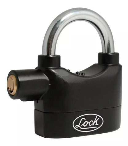 Candado Alarma Lock Doble Cerrojo 70 Mm Negro Llave Puntos - Lock