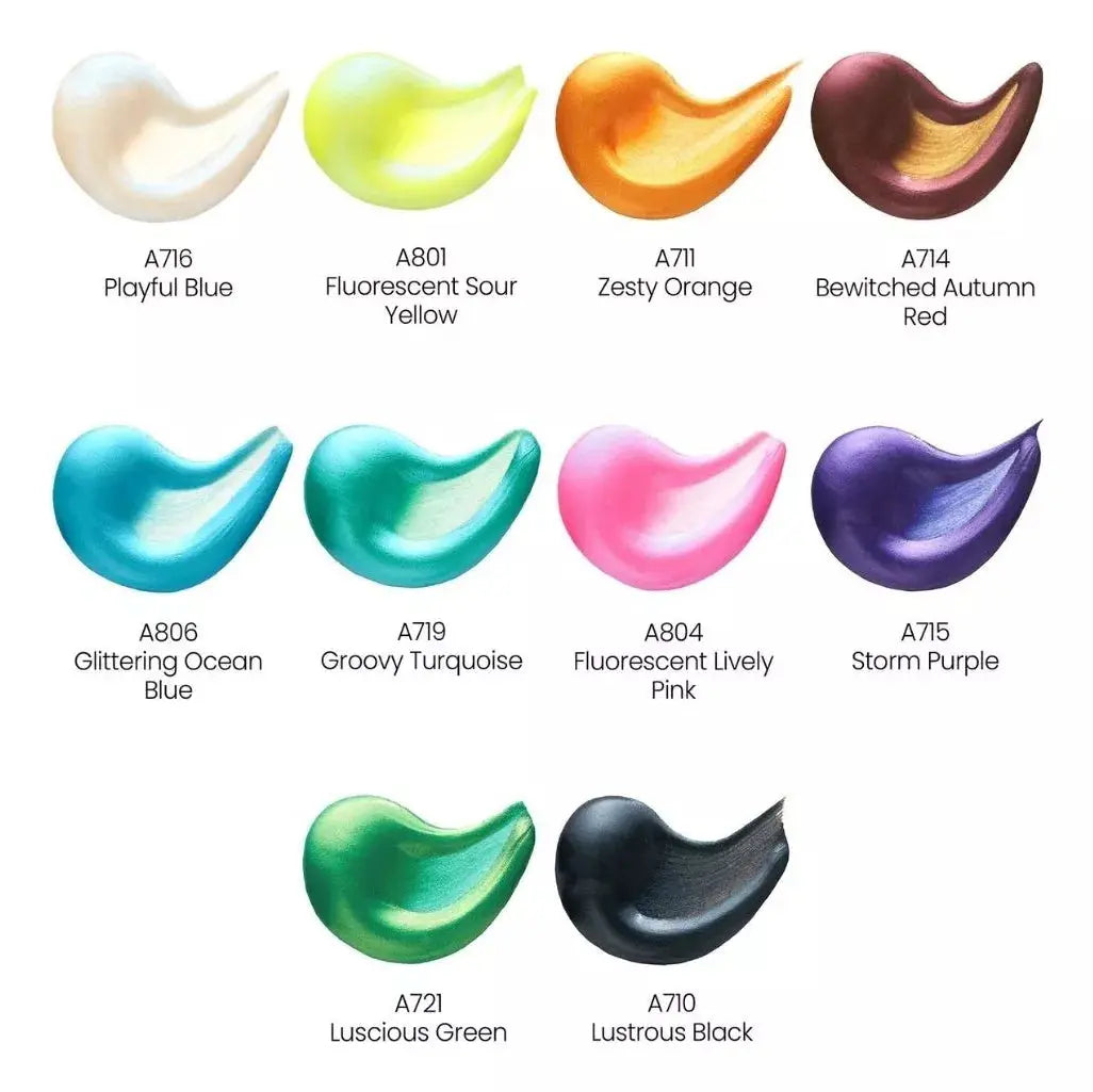 Set De 10 Botes De Pintura Acrilica Arteza 60ml C/u - Arteza - detalle