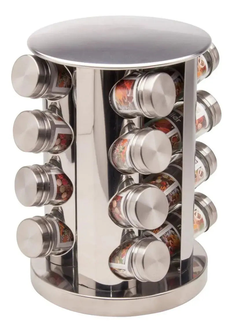 Especiero 9000 Alpro Carrusel 16 Frascos, Acero Inoxidable - Alpro - vista lateral
