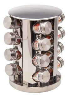 Especiero 9000 Alpro Carrusel 16 Frascos, Acero Inoxidable - Alpro - vista lateral