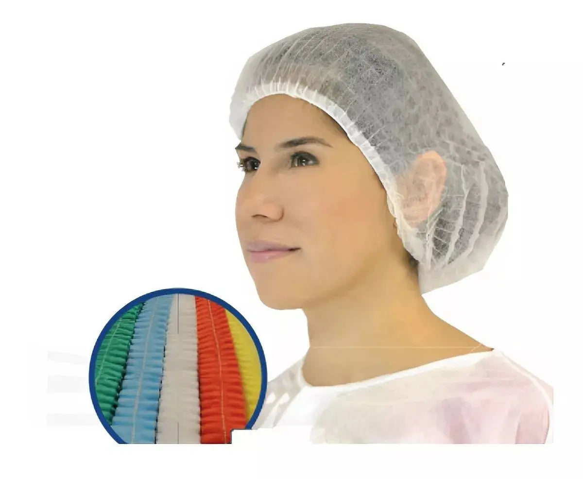 100 Cofia Gorro Plisado Libre Latex Elastico Doble Alyger Amarillo - Alyger
