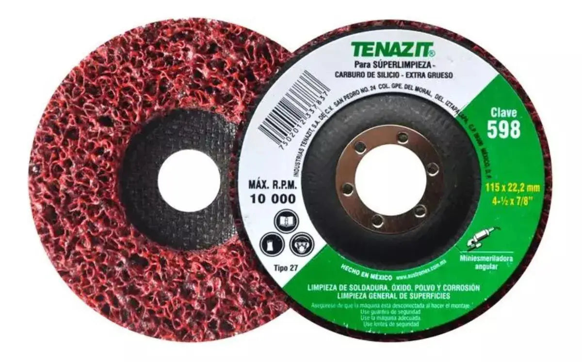Rueda Fibra 598 Tenazit 4 1/2'' Super Limpieza Soldadura - Austrodiam - detalle