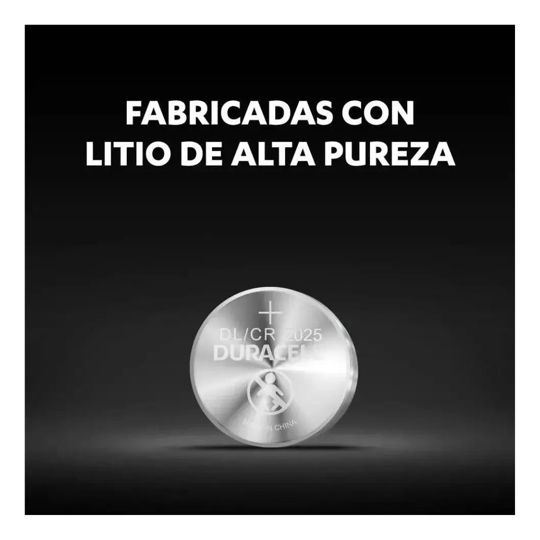 Pack Pila Cr2025 Duracell Tipo Moneda 3v Litio No-recargable - KCTS - vista lateral