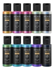 Set De 10 Botes De Pintura Acrilica Arteza 60ml C/u - Arteza