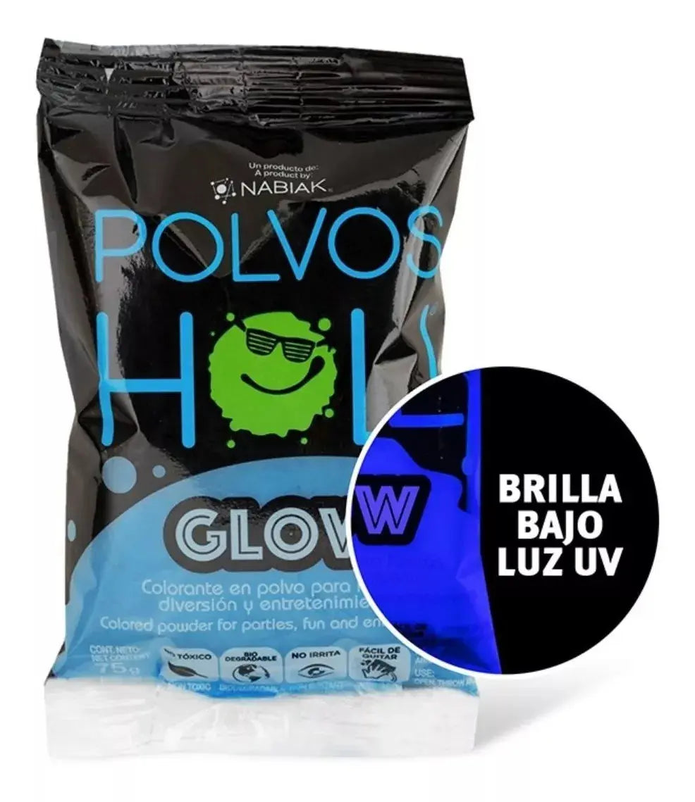 Polvos Holi Glow Original Neón 75gr Paquete De 10 Fiesta - Polvos Holi - empaque