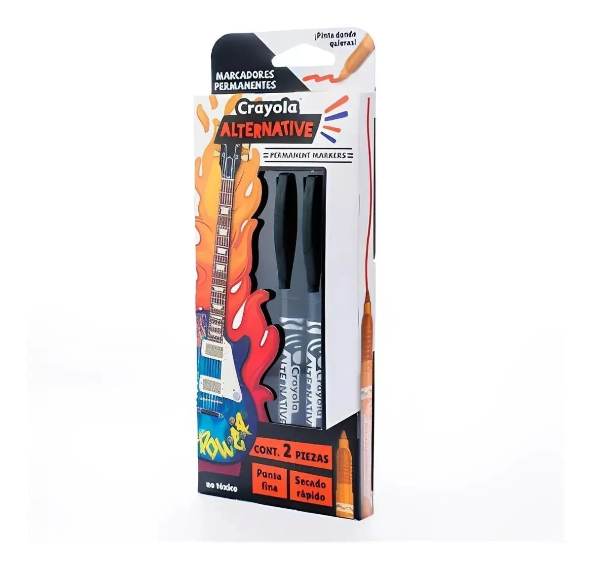 2 Marcadores Permanente Alternative Crayola Punta Fina Negro - Crayola