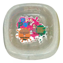 Plato Comida Perros Pet Pop Mascotas Cuadrado Glitter Humo Transparante Glitter - Pet Pop