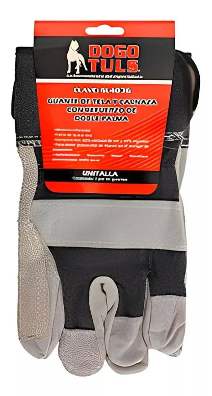 Guante Tela Carnaza Dogotuls Doble Refuerzo - Dogotuls - empaque
