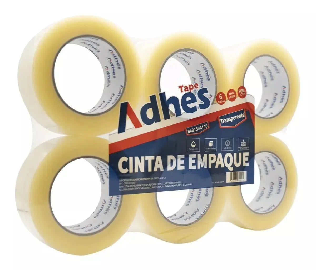 6 pz Cinta Empaque Transparente Adhes 150m Embalaje Resistente - ADHES - accesorios