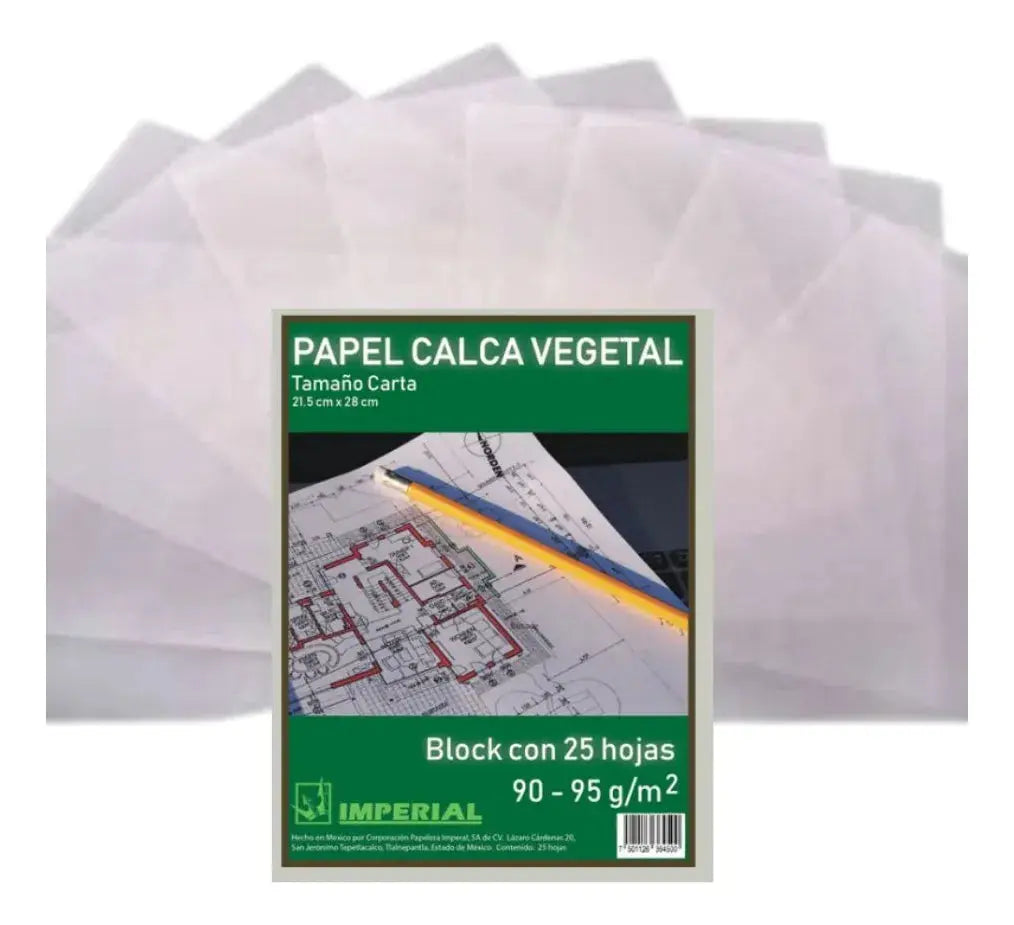 7 Blocks C/25h Vegetal Tam.carta Papeleria Imperial - Imperial - vista lateral