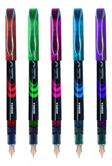 Pluma Fuente De Colores Z Fountain Pen 5 Piezas Zebra. Exterior Multicolor - Zebra