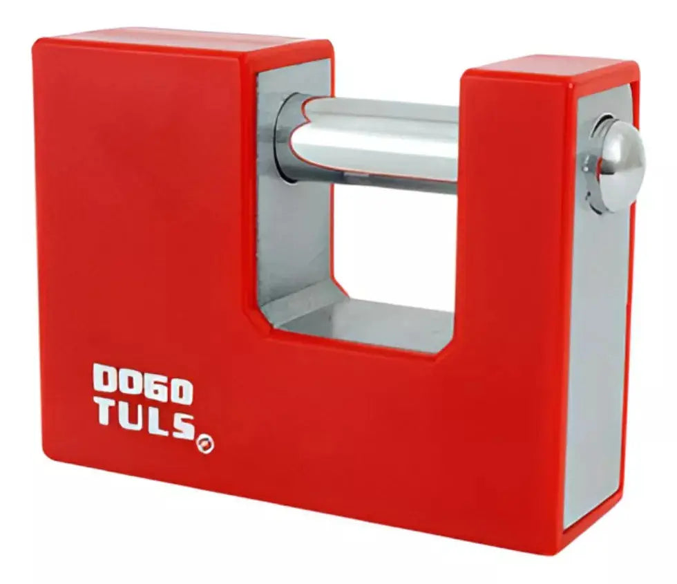 2 Candados Hierro Cortina 80mm Dogotuls Forro Plástico - Dogotuls - vista trasera