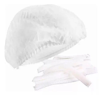 100 Cofia Gorro Plisado Desechable Alyger Elastico Doble Verde - Alyger - vista lateral