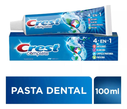 Pasta Dental Crest Complete Menta 100 Ml 4 En 1 Con Fluor - KCTS - vista lateral