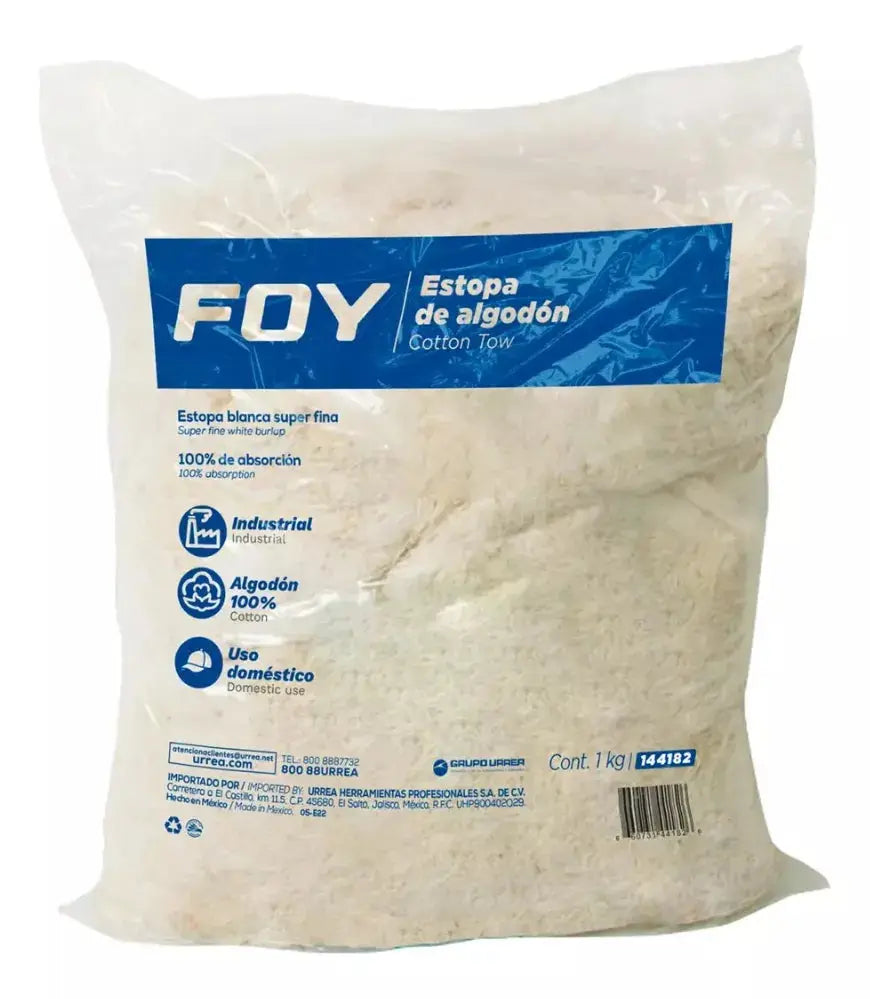 Estopa Algodon Foy 1 Kg Blanca Super Fina Limpieza Algodon - Lock - vista lateral