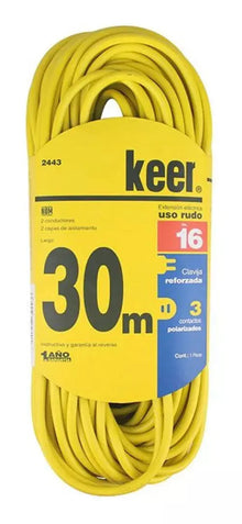 30m Extensión Amarilla 2 Conductores Keer Uso Rudo Calibre16 - Kronaline - detalle