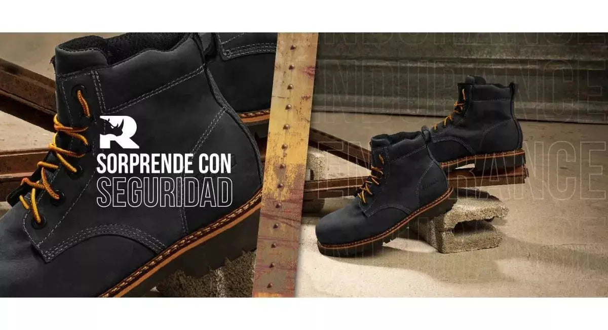 Bota Piel Trabajo Industrial Rhino Negra Dieléctrica Puntera - Leomond - detalle