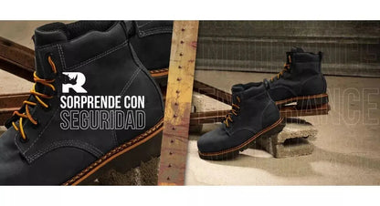 Bota Piel Trabajo Industrial Rhino Negra Dieléctrica Puntera - Leomond - detalle