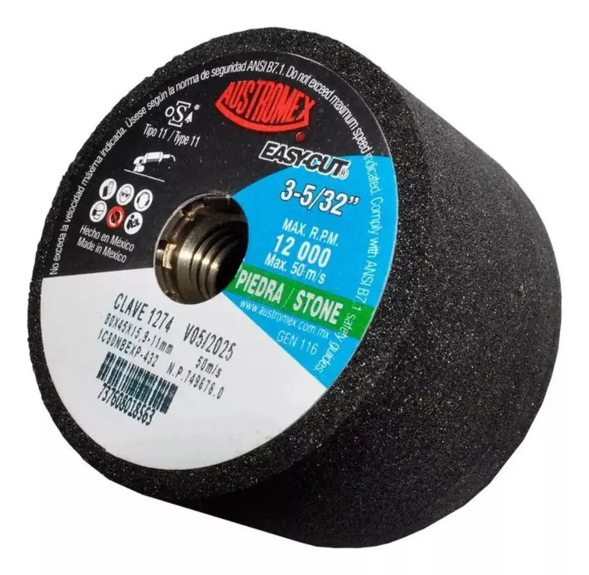 Copa Abrasiva Desbaste 1274 Austromex Grano 80 32'' Piedra - Austrodiam
