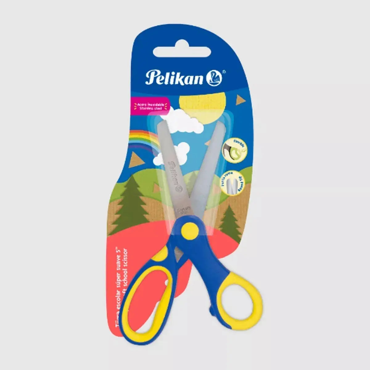 Tijeras Escolar Pelikan Punta Roma Mango Super Suave - Parker - empaque