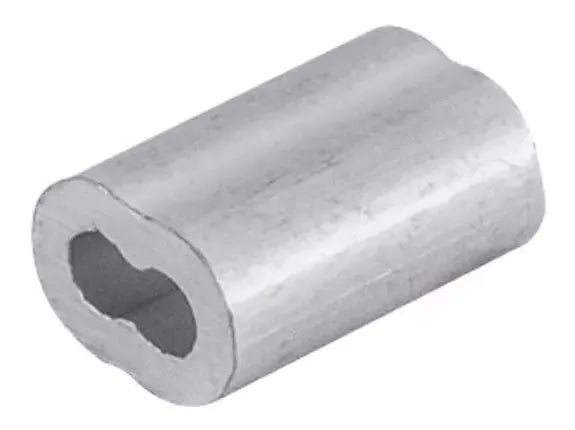 100 Pzs Casquillo Aluminio Doble 1/8 Dogotuls Cable Acero - Dogotuls - vista lateral