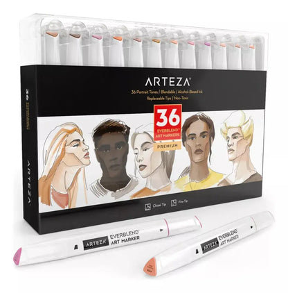 36 Marcadores Artísticos Everblend Tonos Retrato Arteza - Coveme - vista lateral