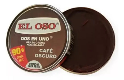 Grasa Crema Calzado El Oso Dos En Uno Color Café Oscuro 90g - El oso - detalle