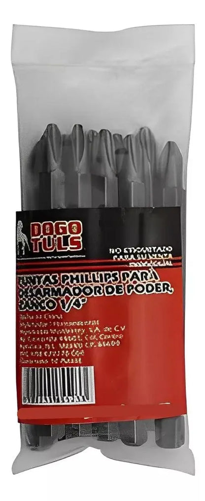 10 Punta Desarmador Tipo Phillips 50mm Dogotuls Acero - Phillips - empaque