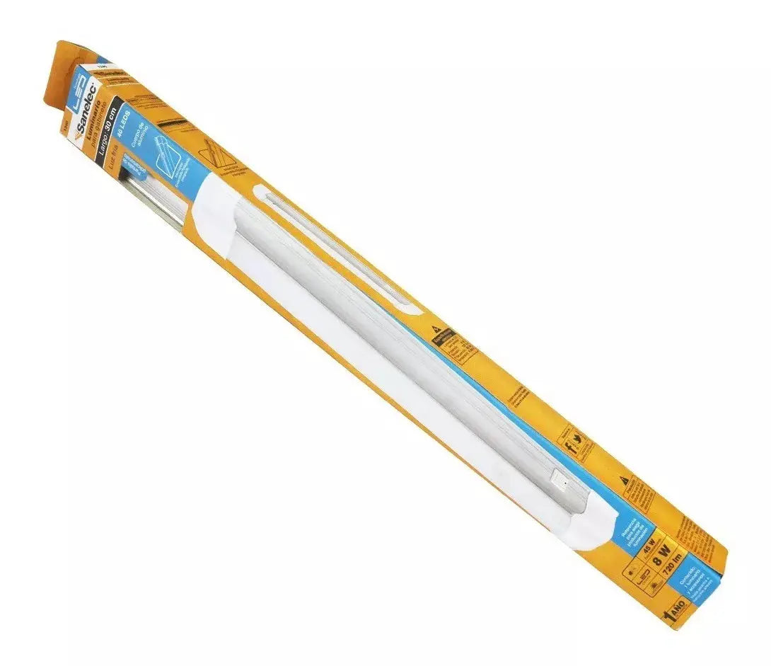 Lampara De Tubo Led Sanelec 8w 30cm Pantalla Policarbonato - Sanelec - vista lateral