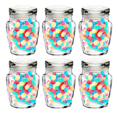 Set 6 Brocalito Vidrio Envase Redondo Regalo Dulcero 200ml - Vittori - vista trasera