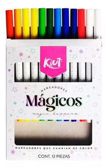 12 Marcadores Plumones Magicos Kiut Tinta Cambian Color - Kiut