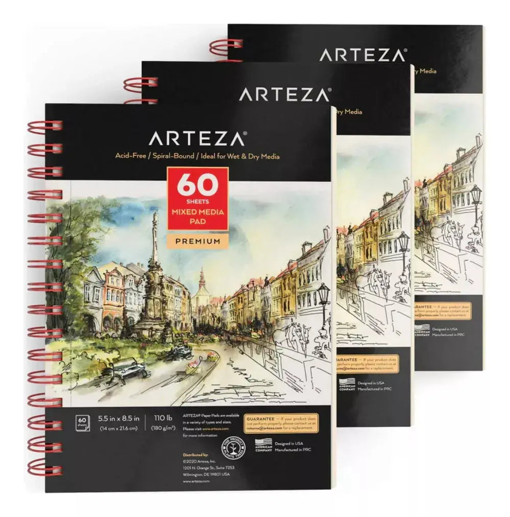Pack 3 Libretas Mixta 60 Hojas 5.5 X 8.5 Pulgadas Arteza - Coveme