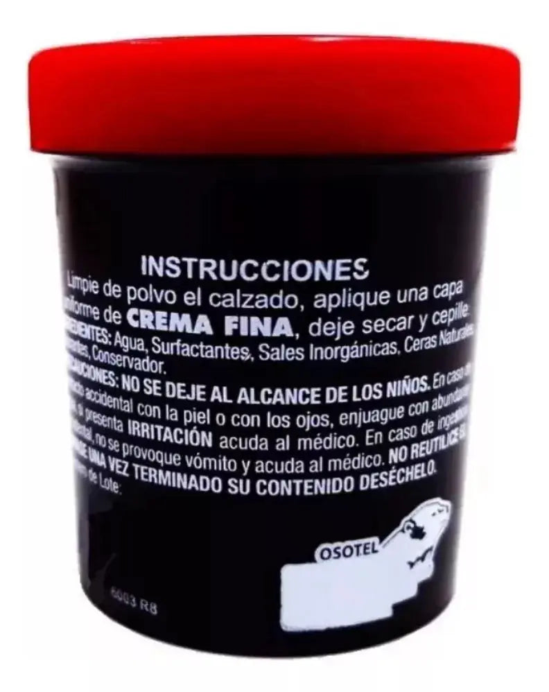 Crema Calzado El Oso Fina Color Negro 170g Limpieza Zapatos - El oso - vista lateral