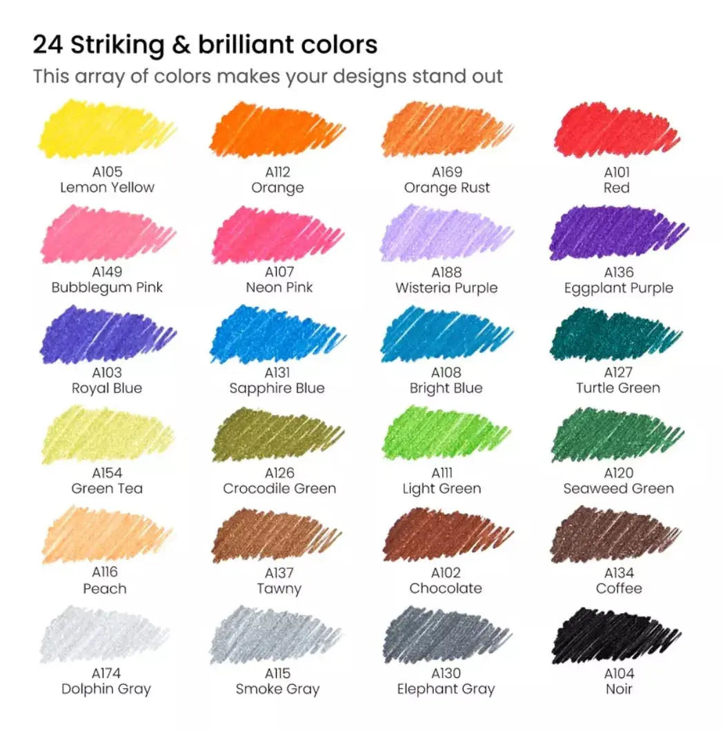 24 Boligrafos Fineliner Inkonic 0.4 Mm Colores Arteza - Coveme - vista lateral