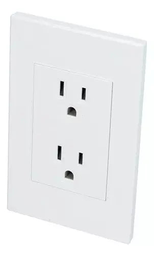 Placa Contacto Duplex Surtek Abs Linea Premium Color Blanco - Lock