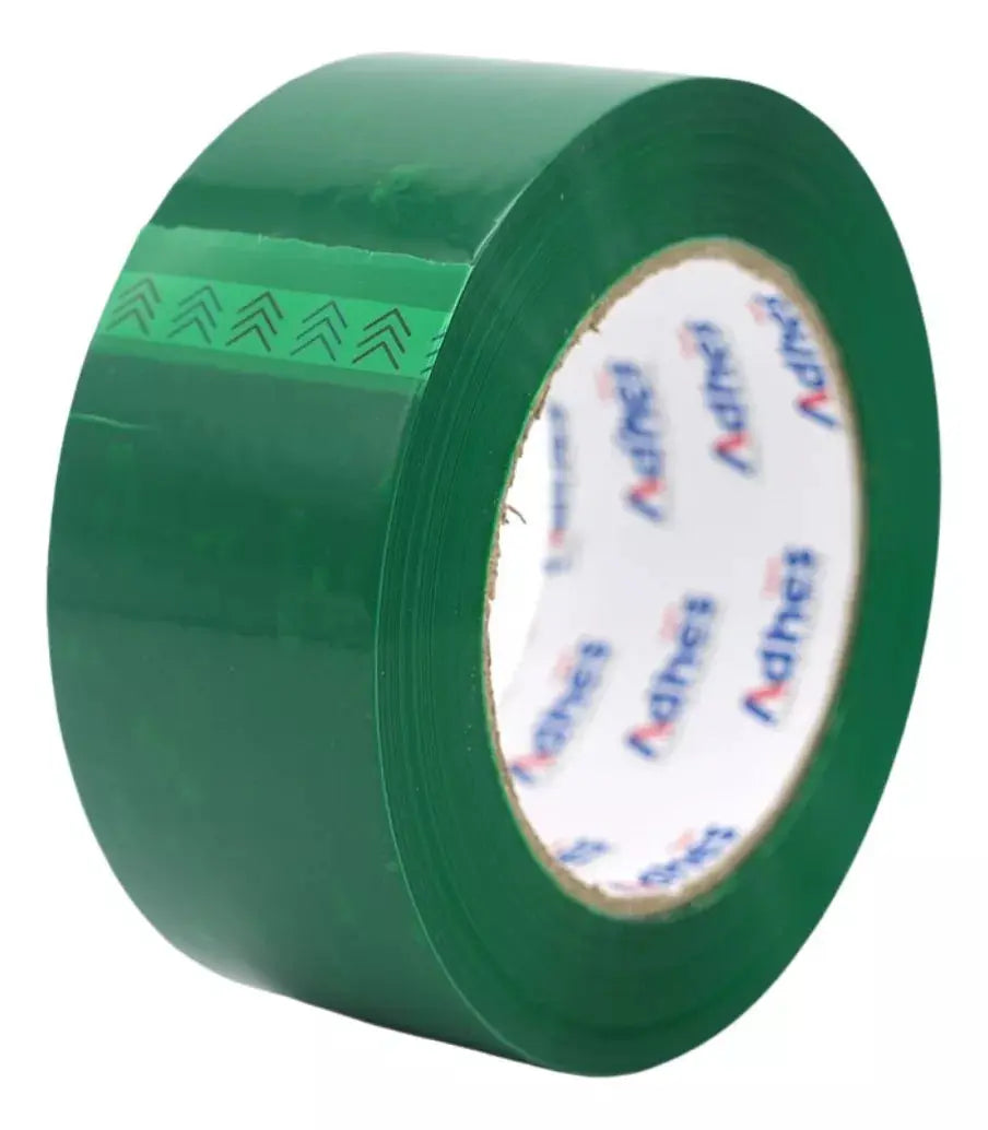 1 Rollo Cinta Empaque 48mm X 150m Adhes Colores Varios Verde - ADHES