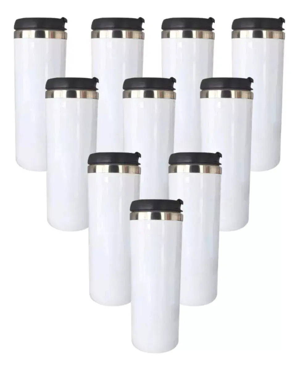 10 Vasos Termos Color Make Sublimacion Sublimar Acero 450 ml Elegir Color Blanco - ColorMake